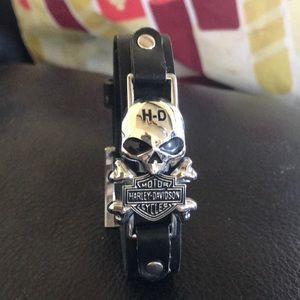 Harley Davidson motor cycle leather band bracelet